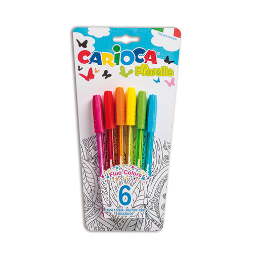 Esferográfica Carioca Fiorella Sortido - 6 Unidades