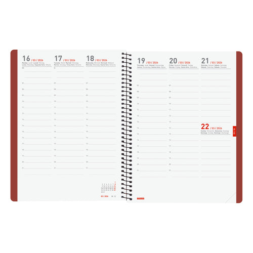 Agenda 2025/2026 Semanal Finocam Ikon 16 Meses E10 155x212mm Bordeaux