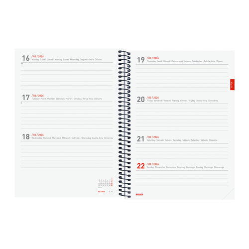 Agenda 2025/2026 Semanal Finocam Espiral 18 Meses E10 155x212mm Preto