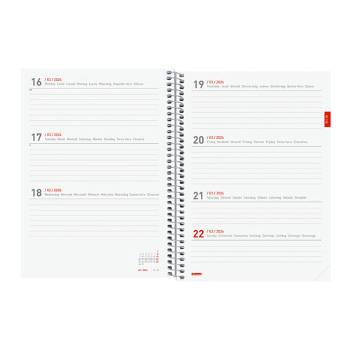 Agenda 2025/2026 Semanal Finocam Espiral 18 Meses E10 155x212mm Pretty