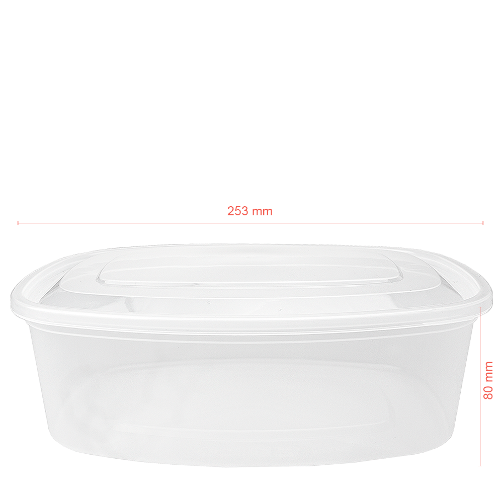 EMBALAGEM PP RÍGIDO 2L (2000ML) COM TAMPA INCORPORADA