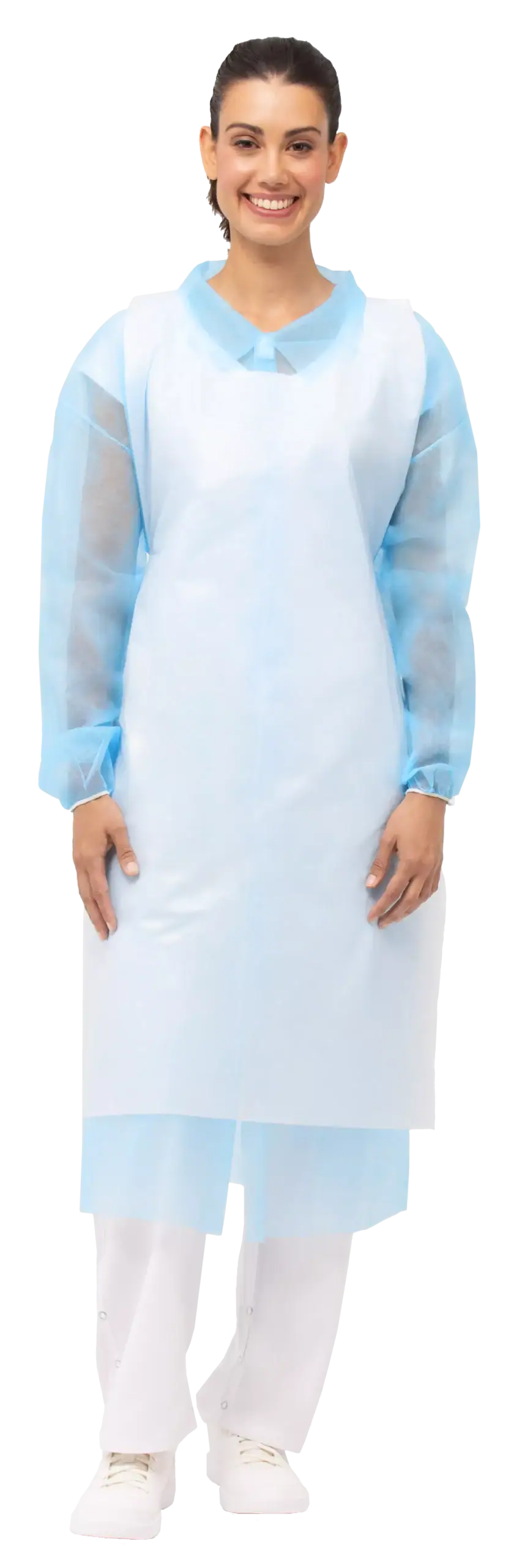 Avental em polietileno branco