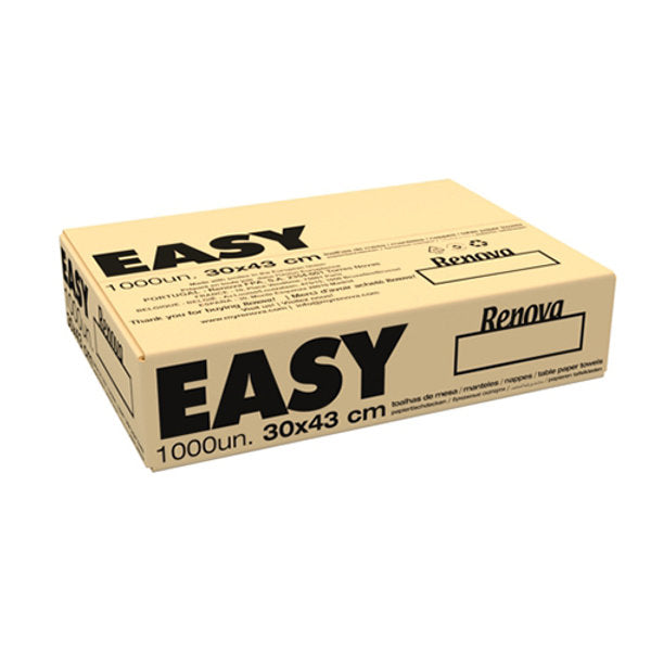 TOALHAS DE MESA BRANCAS 30X43CM RENOVA EASY CAIXA 1000 UNIDADES
