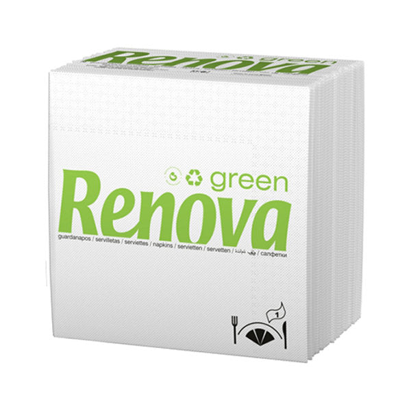 MAÇO GUARDANAPOS 32X30CM 1 FOLHA BRANCO RENOVA GREEN E100
