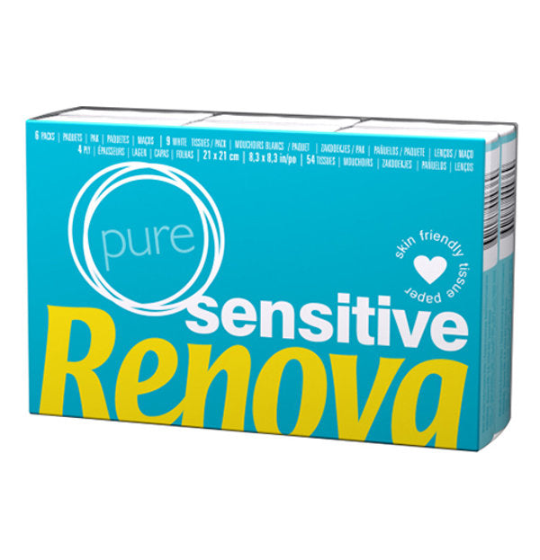 CAIXA COM 240 EMBALAGEM LENÇOS RENOVA SENSITIVE BRANCOS