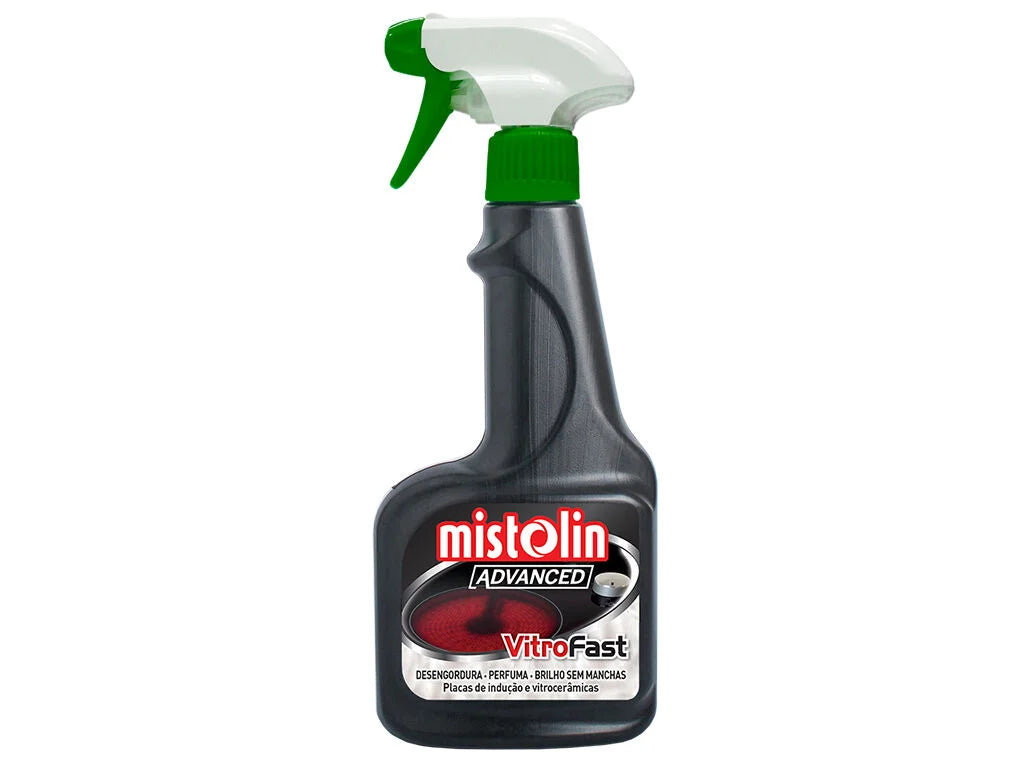 Vidrofast Mistolin Advanced da Pinto & Coelho, frasco de 500ml de limpa vidros com spray, mostrado na imagem.