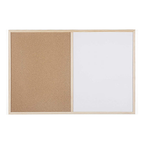 Quadro Branco + Corticite 60X90cm 2 Faces com Moldura em Madeira