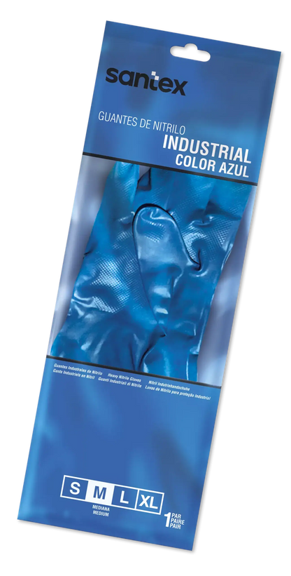 LUVAS INDUSTRIAIS DE NITRILO AZUL ACETINADO GR12