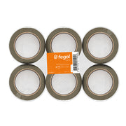 Fita adhesiva Fegol 66m x 50mm PP marrón para embalaje - Pack 6un.