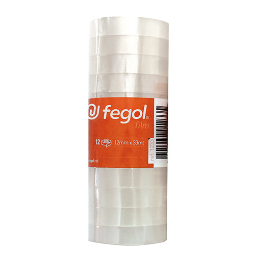 Fita Adesiva Fegol 33m x 12mm Transparente Acordeão Mod.1233