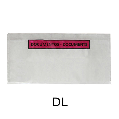 Envelope DL 110x220mm "Contém Documentos" Transparente com Adesivo - 250un.