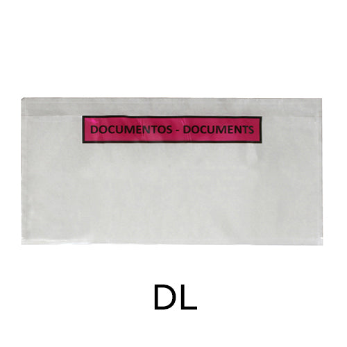 Envelope DL 110x220mm "Contém Documentos" Transparente com Adesivo - 250un.