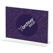 PORTA-FOLHETOS A6 HORIZONTAL EM FORMA DE “T”