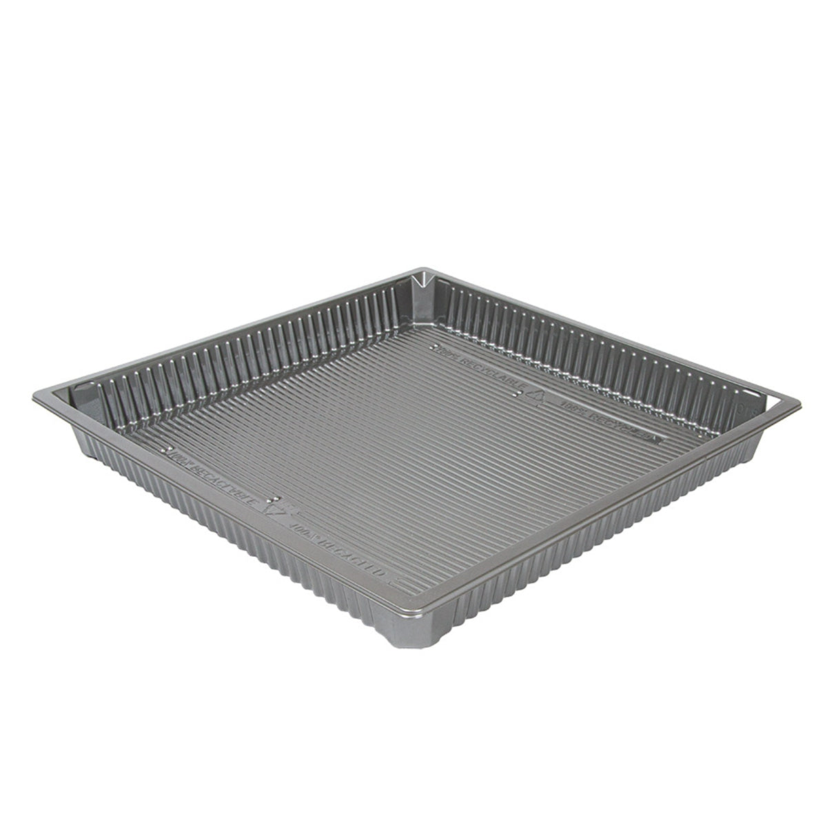 Recipientes de embalagem para sushi Pinto & Coelho, prateados, rPET, 1473 ml, dimensões 26,5x26,5x3 cm, para armazenamento de alimentos.