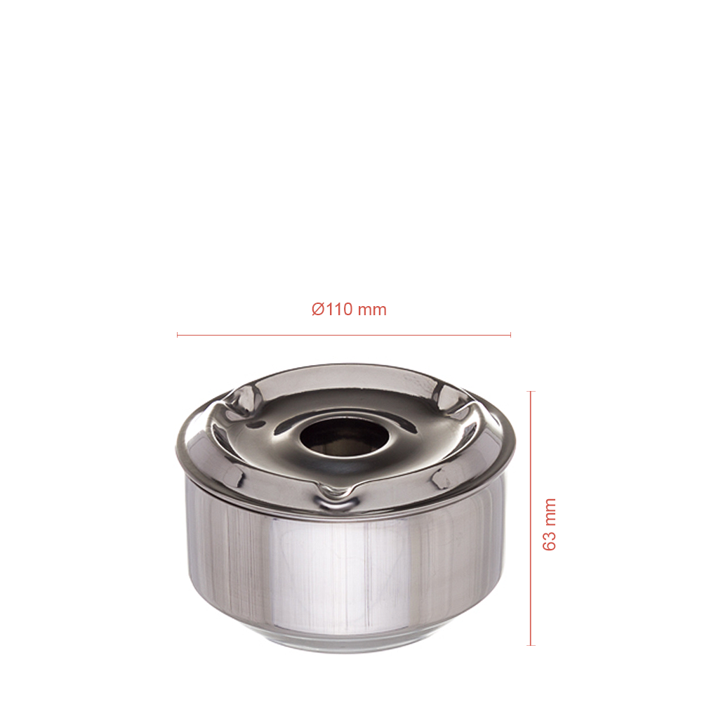 CINZEIRO ÁGUA INOX 11X6,3CM