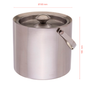 BALDE GELO INOX PAREDE DUPLA COM TAMPA 3L (3000ML)