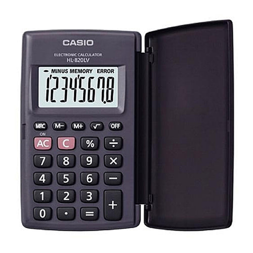 CALCULADORA DE BOLSO BÁSICA CASIO HL-820VER EURO COM TAMPA