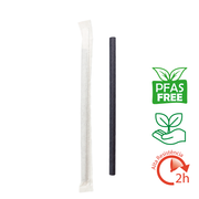 PALHINHA RETA DE PAPEL PRETA 0,7X16CM PARA CAIPIRINHA (EMBALAGEM INDIVIDUAL)