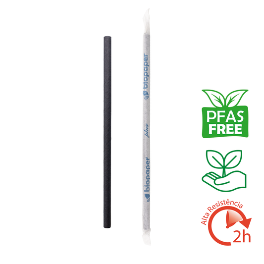PALHINHA RETA DE PAPEL PRETA BIO 0,8X20CM (EMBALAGEM INDIVIDUAL)