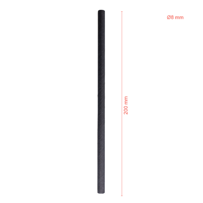 PALHINHA RETA DE PAPEL PRETA BIO 0,8X20CM (EMBALAGEM INDIVIDUAL)