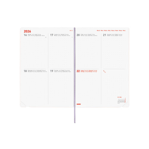 Agenda 2025/2026 Semanal Finocam Dotted 16 Meses Y10 140x204mm Bloom