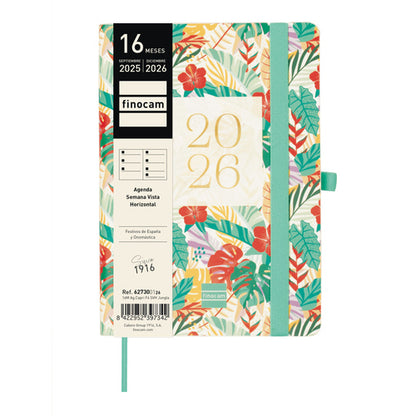Agenda 2025/2026 Semanal Finocam Capri 16 Meses 118x168mm Jungle