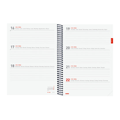 Agenda 2025/2026 Semanal Finocam Espiral 18 Meses E10 155x212mm Preto