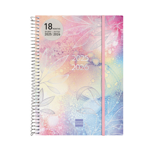 Agenda 2025/2026 Semanal Finocam Espiral 18 Meses E10 155x212mm Pretty