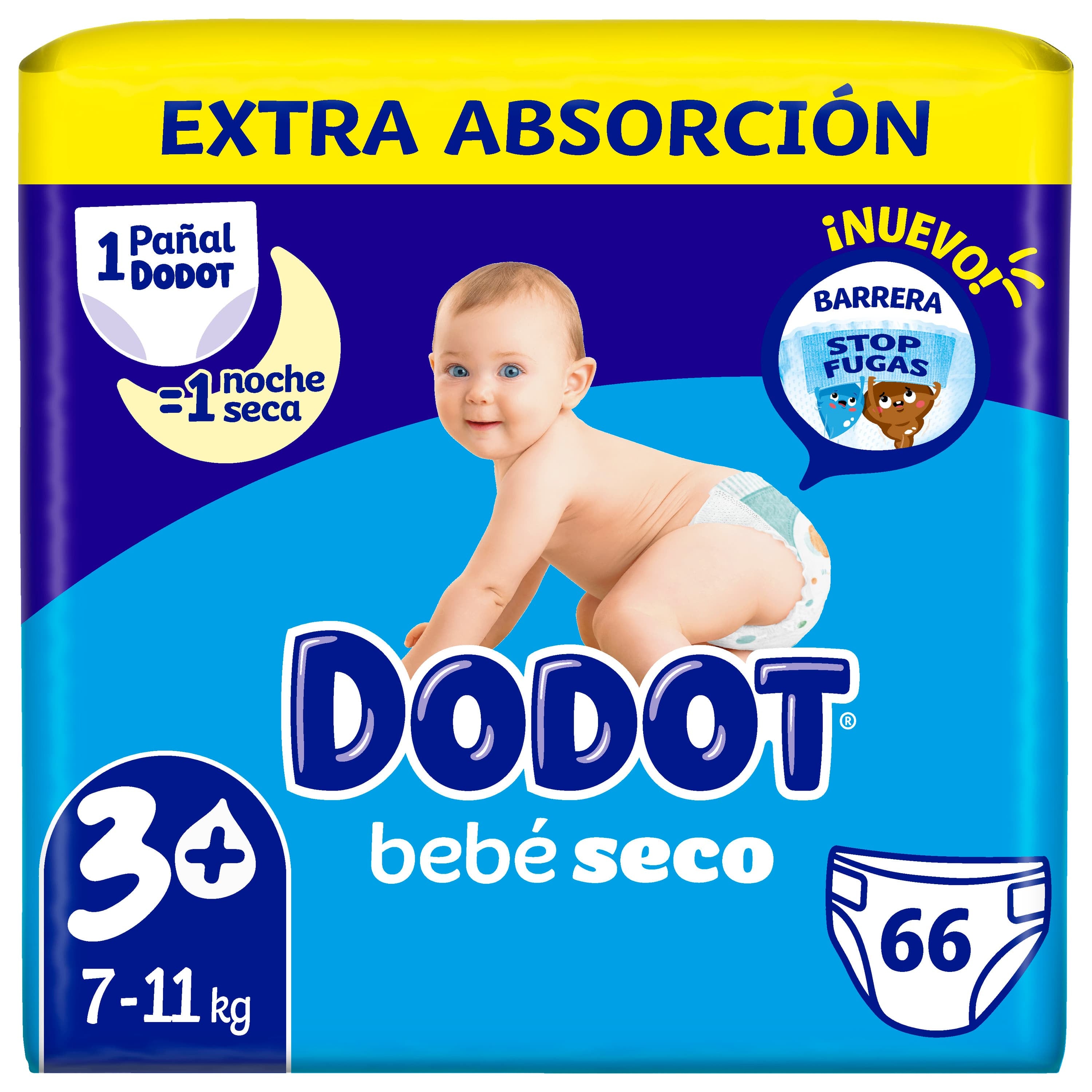 Fraldas Dodot Bebé Seco T3 - 66Un.