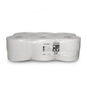 Papel higiênico jumbo Pinto & Coelho 90m, pack com 12 rolos, toalhas de papel macias e resistentes para uso doméstico.