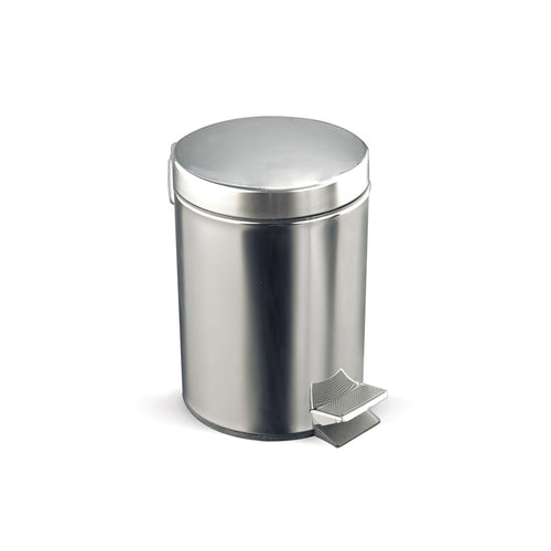 CESTO PAPÉIS METÁLICO CROMADO 20LT COM PEDAL ROCADA BIN20
