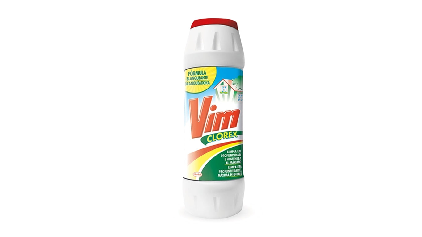 Vim Clorex Pó de 750ml da Pinto & Coelho, produto de limpeza em pó com embalagem visível na imagem.