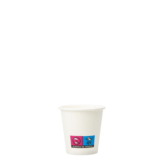 COPO DE PAPEL (CARTÃO) BRANCO PARA CAFÉ 8CL (80ML/3OZ)