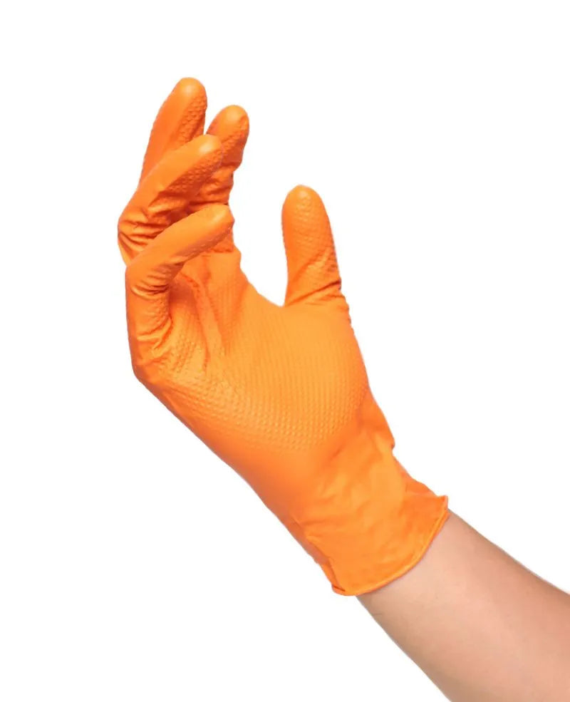 Luvas Nitrilo Descartáveis Laranja (mecânico)