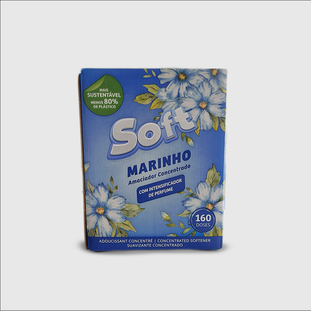 Amaciador de roupas Marinho Pinto & Coelho em garrafa de 3 litros, líquido e eficaz para suavizar tecidos.