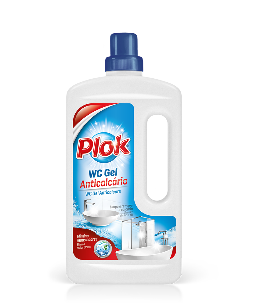 Gel anti-calcário para vaso sanitário Pinto & Coelho, garrafa de 750ml, com fórmula para remover calcário e manchas.