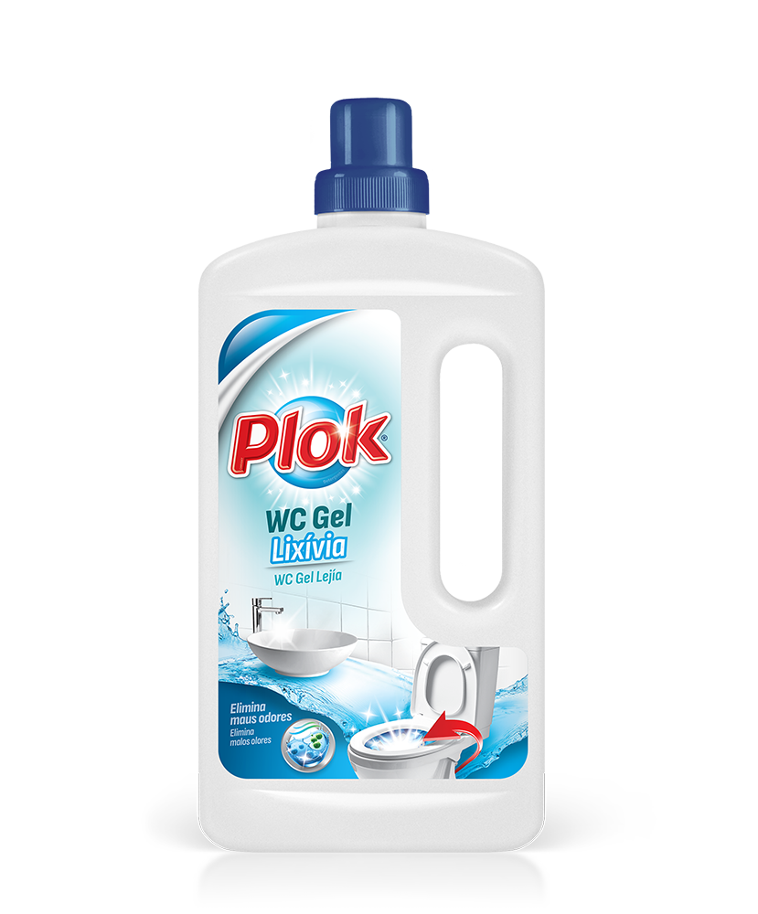 Gel de vaso sanitário Pinto & Coelho, lixívia, 750ml, com fórmula desinfetante para limpeza eficiente do banheiro.