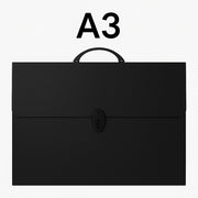 Mala Porta-Desenhos A3 Schwarz aus Polypropylen mit Federverschluss