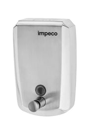 Doseador de sabão líquido de 1 litro em inox escovado, perfeito para dispensar sabão de forma prática e moderna.