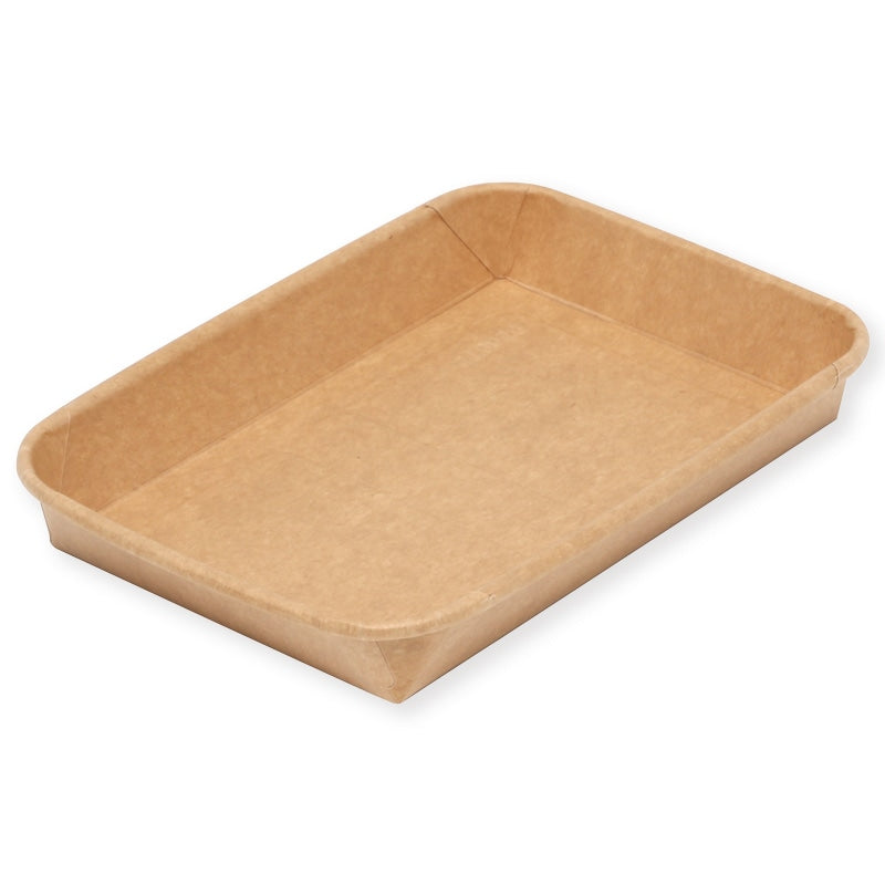 Recipientes para sushi Pinto & Coelho, embalagem com 20 peças, natural kraft, tamanho 18,5x12,9x2,4 cm, resistente e ecológica.