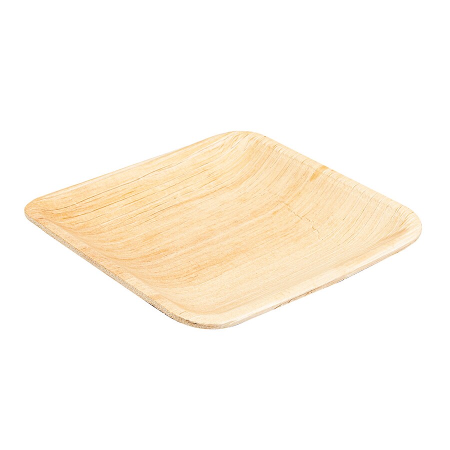 Prato Quadrado Areca Natural - 25un. - Medida 15x15x1.5