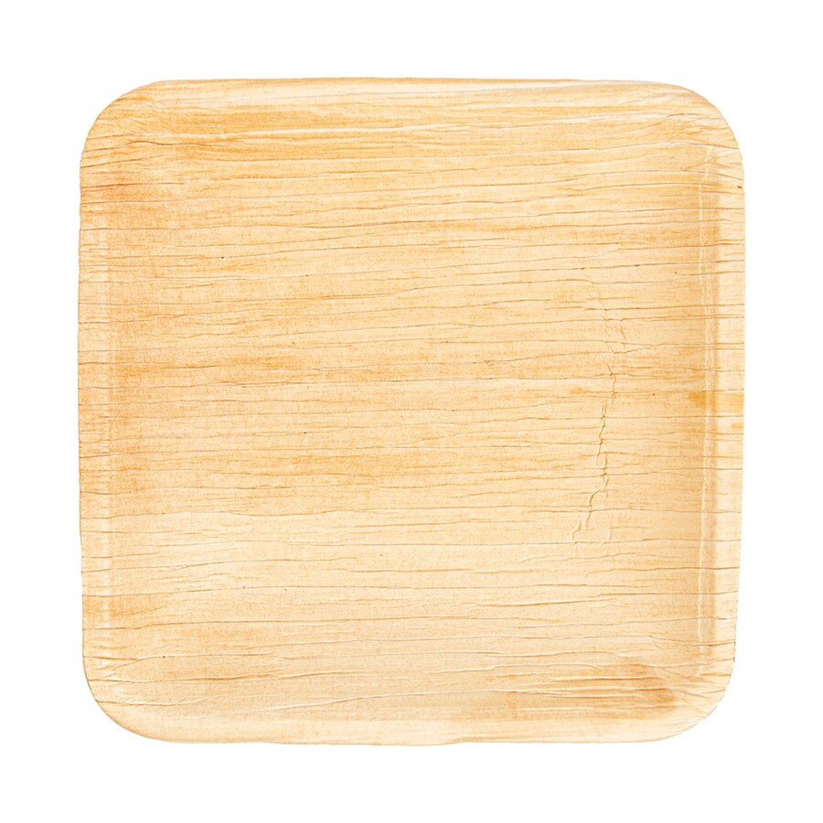 Prato Quadrado Areca Natural - 25un. - Medida 15x15x1.5