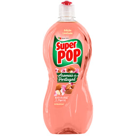 Líquido de loiça Super Pop Amendoeiras do Algarve da Pinto & Coelho, frasco de 1 litro com rótulo na frente.