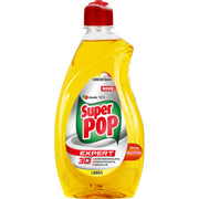 Líquido de loiça Super Pop Expert 3D Limão da Pinto & Coelho, garrafa de 500ml, vista frontal com embalagem.