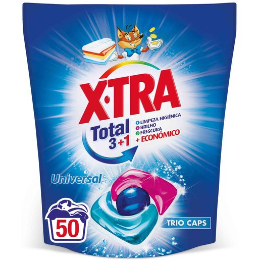 Cápsulas de detergente para roupa universal Pinto & Coelho, pacote com 50 unidades, embalagem compacta e fácil de usar