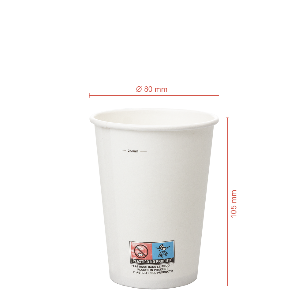 COPO DE PAPEL (CARTÃO) BRANCO COM DIRETIVA UE 33CL (330ML)