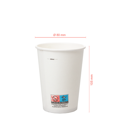 COPO DE PAPEL (CARTÃO) BRANCO COM DIRETIVA UE 33CL (330ML)