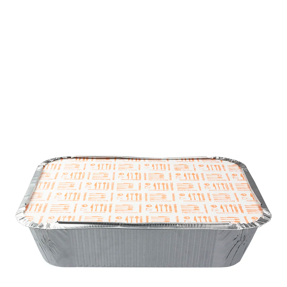 FORMA DE ALUMÍNIO RETANGULAR COM TAMPA  EM15 1420ml