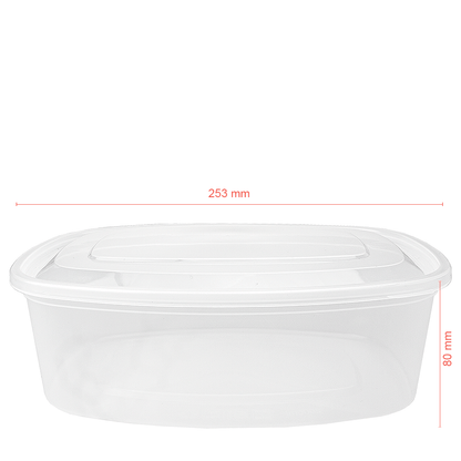 EMBALAGEM PP RÍGIDO 2L (2000ML) COM TAMPA INCORPORADA