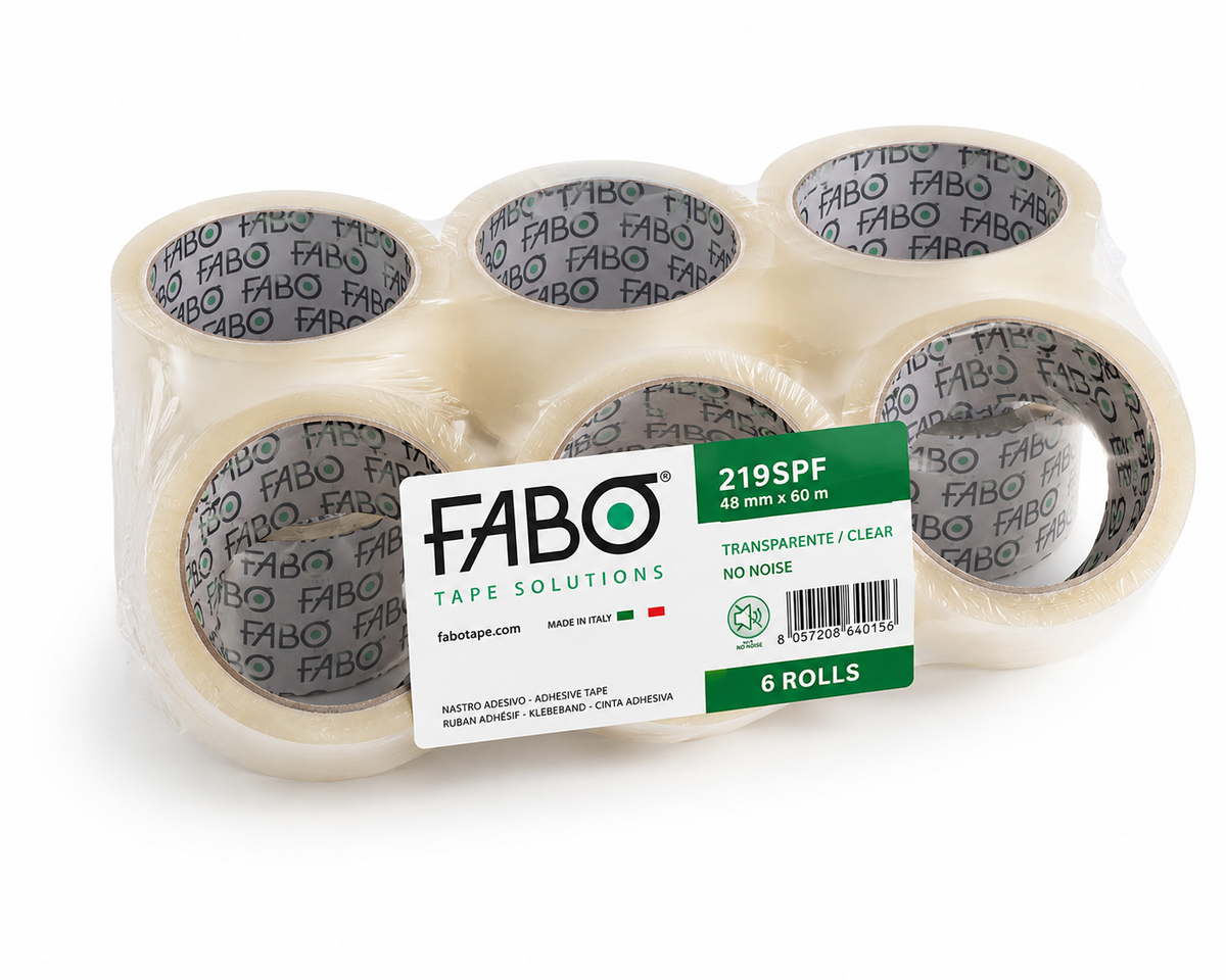 Fita Adesiva Transparente Silenciosa FABO 48 mm × 60 m